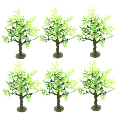 Tofficu 6-Piece Plastic Miniature Trees for Dioramas and Model Landscapes
