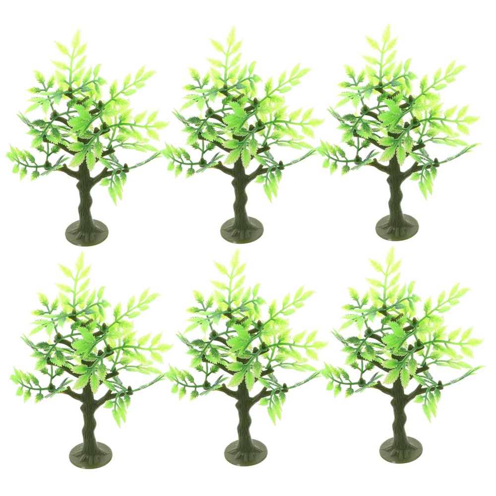 Tofficu 6-Piece Plastic Miniature Trees for Dioramas and Model Landscapes