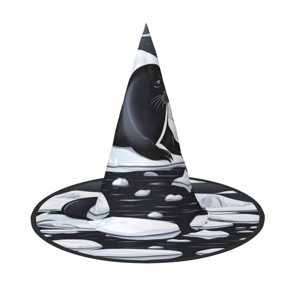 Seals On Ice Halloween Witch Hat for Adults