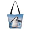 ZHONGSK Women's Tote Bag with Cute Photographing Penguins, Zippered Beach and Shopping Bag view 3