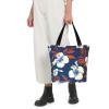 ZHONGSK Women's Hawaii Flower Tote Bag, Reusable Zipper Beach and Shopping Bag view 2