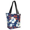 ZHONGSK Women's Hawaii Flower Tote Bag, Reusable Zipper Beach and Shopping Bag view 3
