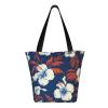 ZHONGSK Women's Hawaii Flower Tote Bag, Reusable Zipper Beach and Shopping Bag view 4