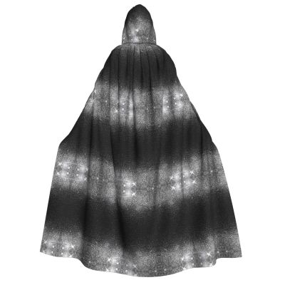 Shiny Silver Glitter Hooded Cape for Adults, Unisex