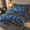 MSTZA 150200 x 220 cm Bedspread and Valance, Lace Bed Skirt with Ruffles, Pleated Design, Double Bed, Fitted and Removable Zipper view 3