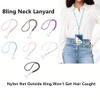 Fashionable Crystal Lanyard, 80 cm, Sparkling Rhinestone Badge Holder, 1-Piece Bonus, Purple, Standard view 3
