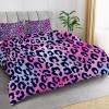buyluhn Leopard Print Duvet 180 x 220 cm, 4-Season Red/Blue Quilt, Usable Without a Cover, Kids' Microfiber Quilt, Machine Washable, with 2 Pillowcases view 2