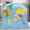 CozyRest World Map Printed Flannel Fleece Blanket, 150 x 200 cm view 1