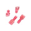 10 Nylon Female Crimp Terminals, FDFN2-250/2.5-250, 16–14 AWG, Red Brass Flat Connectors view 1