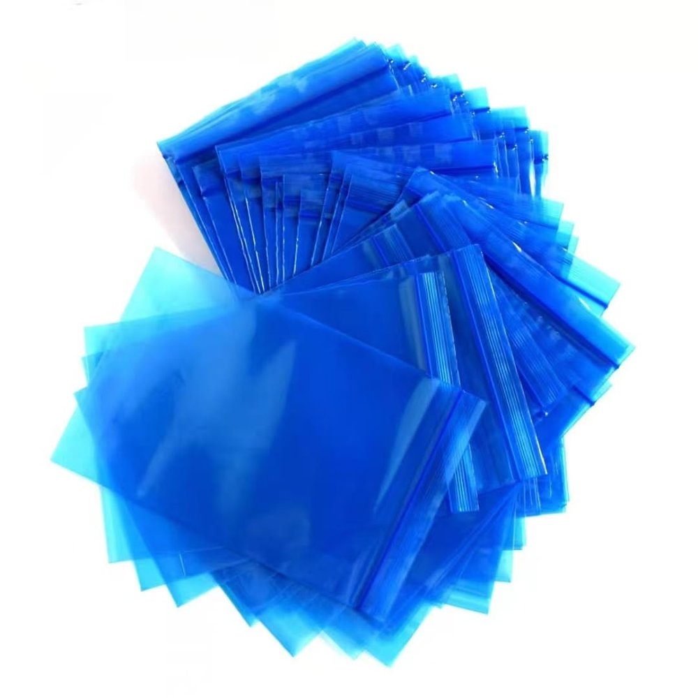 VCI Resealable Poly Bags with Zipper, 500 x 500 mm, Blue, 100-Pack