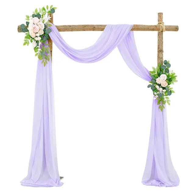 ROMDANTY 3/6/10 m Wedding Arch Chiffon Draping Fabric, Champagne