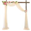 ROMDANTY 3/6/10 m Wedding Arch Chiffon Draping Fabric, Champagne view 2