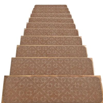 XPJYUA Self-Adhesive Stair Treads, Non-Slip Indoor Stair Mats, 20 x 76 cm, Curry, 5-Pack