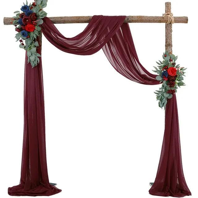 ROMDANTY Outdoor Chiffon Draping Curtain for Wedding Arches and Event Backdrops