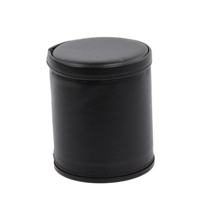 ibasenice Leather Dice Cup Set with 5 PVC Dice, Quiet Cup, Black