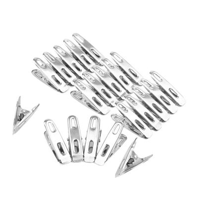 HTFKFW Clothespins for Clothesline, 40-Piece Stainless Steel Clips for Clothes, Photos and Paper