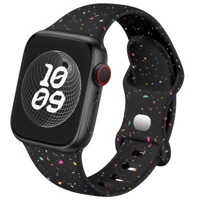 Epova Recycled Silicone Band Compatible with Apple Watch 42/44/45/46/49mm, Soft Breathable Sport Band for iWatch SE Series 10–1 and Ultra/Ultra 2, Black