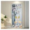 Moose Door Sticker, Deer Wallpaper, Fantasy Myth Style, Floral PVC, Self-Adhesive Wall Decal, 95 x 215 cm view 1