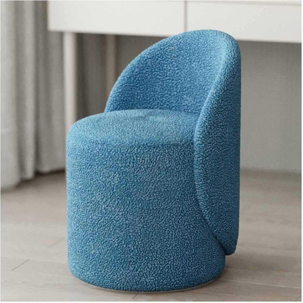 Plush Velvet Dining Chair with Backrest, Padded Makeup Stool for Living Room and Bedroom