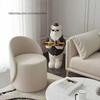 Plush Velvet Dining Chair with Backrest, Padded Makeup Stool for Living Room and Bedroom view 4