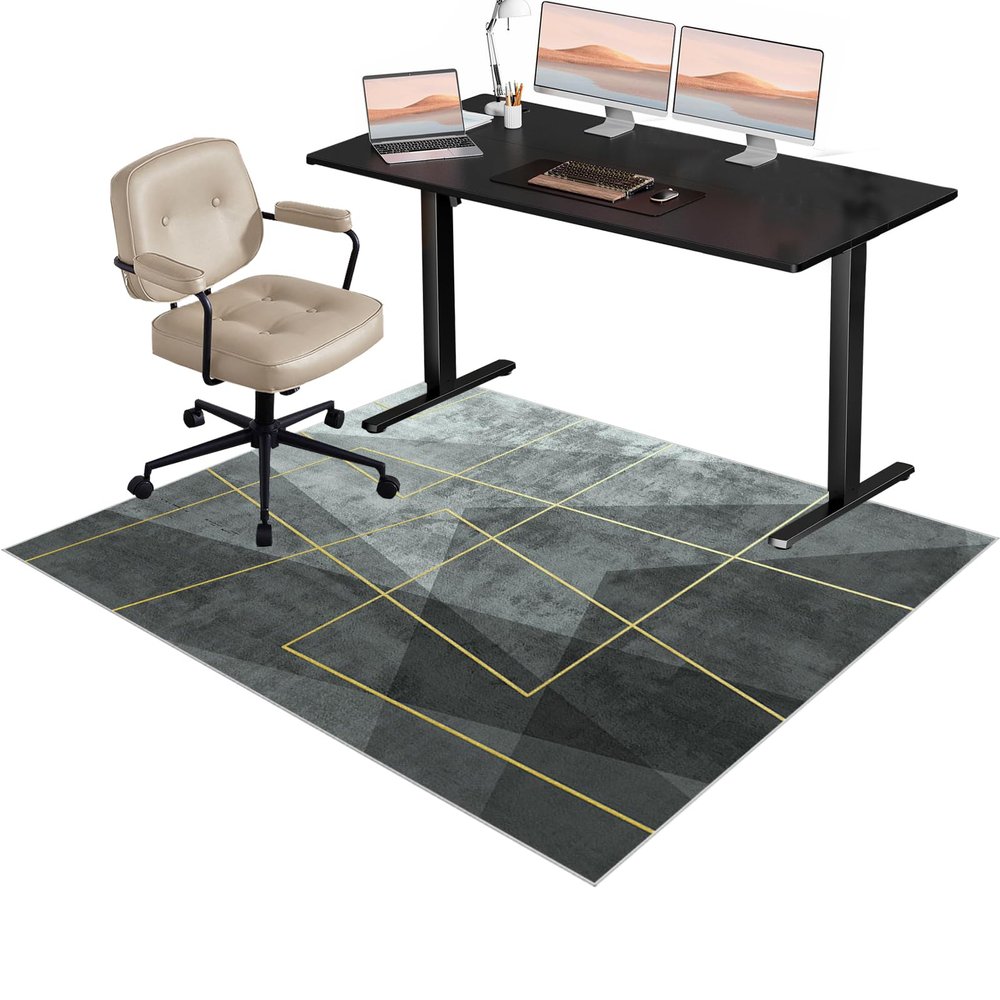 Office Chair Floor Mat 150 x 180 cm, Non-Slip Gaming Chair Mat for Hard Floors and Carpet