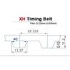 Pangocho 787XH Rubber Trapezoidal Timing Belt, XH, Widths 95/90/85/100 mm view 2