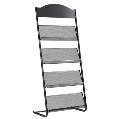 Freestanding Magazine Rack with Brochure Holder