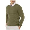 Duohropke Men's Crew-Neck Knit Sweater, Long Sleeve, Crimped, Ribbed Collar, Solid Color view 1