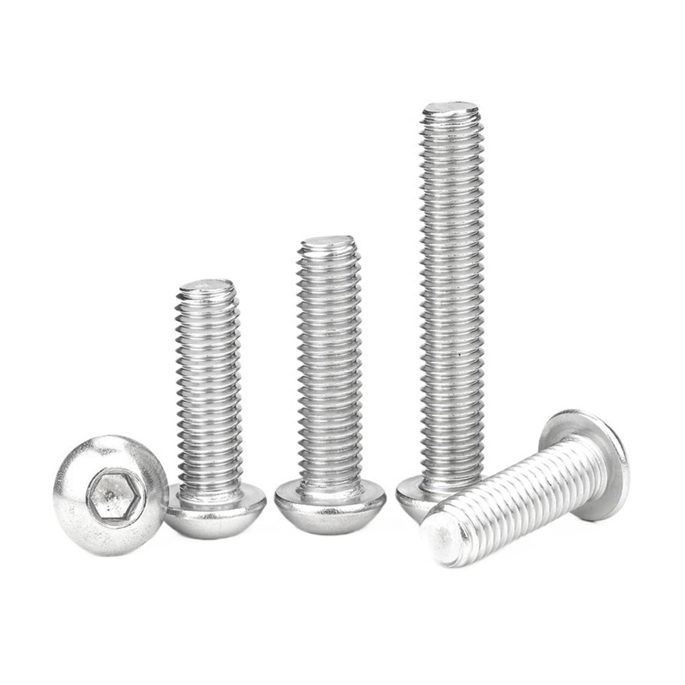 Hex Socket Button Head Screws, 304 Stainless Steel, M2–M10 (55 mm, M4, 20 pcs)