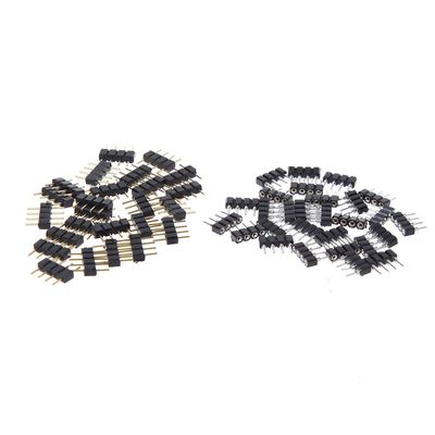 Bestvisse 50-Piece 4-Pin Needle LED Connectors, Male and Female