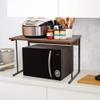 Wooden Microwave Stand with 2 Tiers and Metal Frame view 4