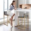 3-Piece Bar Stool Set, 65 cm Counter Height, Padded Stools with Low Backrests, Modern Black Chairs for Kitchen, Home and Pub, Gray view 2