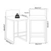 3-Piece Bar Stool Set, 65 cm Counter Height, Padded Stools with Low Backrests, Modern Black Chairs for Kitchen, Home and Pub, Gray view 4
