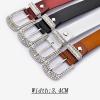 PYWJGZSX Women's Rhinestone Belt, White, 105 cm view 2