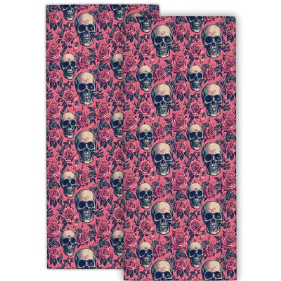 cromcu Skull Kitchen Towels, 2-Pack, 14 x 28 in (35.6 x 71.1 cm)