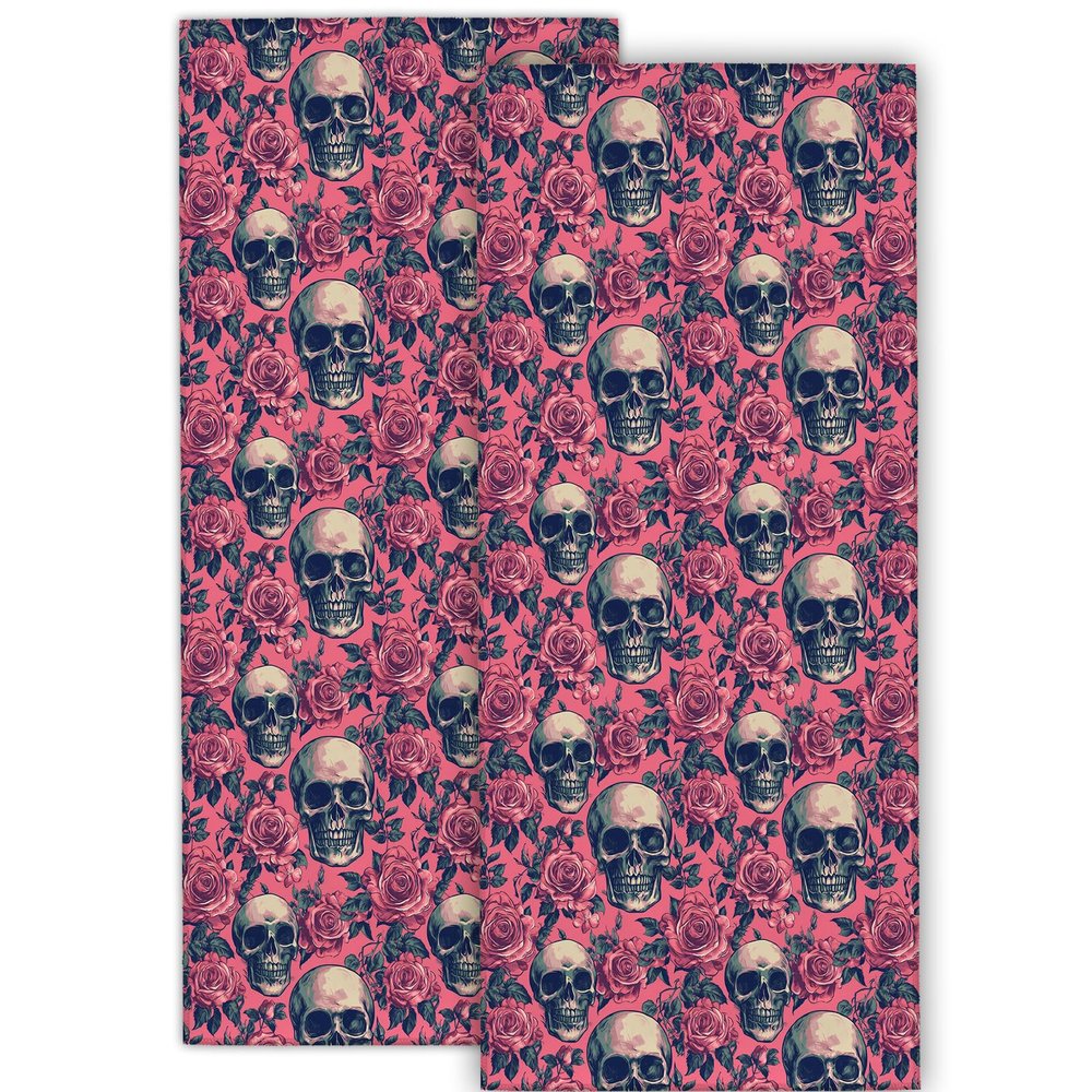 cromcu Skull Kitchen Towels, 2-Pack, 14 x 28 in (35.6 x 71.1 cm)
