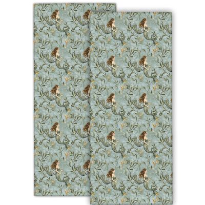 cromcu Mermaid Hand Towels, Soft Microfiber Polyester, 2-Pack