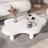 wanghaiyanBD Cloud-Shaped Coffee Table, Irregular Wood Side Table with Rounded Corners, Thick Modern 3-Leg Accent Table for Living Rooms view 1
