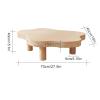 wanghaiyanBD Cloud-Shaped Coffee Table, Irregular Wood Side Table with Rounded Corners, Thick Modern 3-Leg Accent Table for Living Rooms view 2
