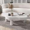 wanghaiyanBD Cloud-Shaped Coffee Table, Irregular Wood Side Table with Rounded Corners, Thick Modern 3-Leg Accent Table for Living Rooms view 3
