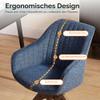 Zouron Swivel Dining Chairs, Set of 2, Blue Linen Upholstered Armchairs view 4