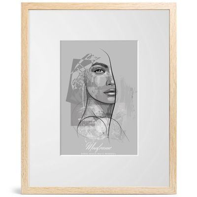 NB Akzent Chloe Picture Frame, Sonoma Oak, with Mat, 10 x 15 cm Photo, 15 x 20 cm Frame