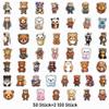 100 Cute Bear Cartoon Stickers, 50 Unique Designs view 2