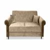 Ares Meble Dakota 2-Seater Velvet Sofa, Beige with Black Legs view 1