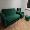Ares Meble Dakota 2-Seater Velvet Sofa, Beige with Black Legs view 2