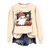 Women's Halloween Pumpkin Ghost Print Long-Sleeve Sweatshirt view 1