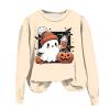 Women's Halloween Pumpkin Ghost Print Long-Sleeve Sweatshirt view 3