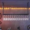 GSKDBCC Black Industrial Hanging Wine Rack for Bottles and Glasses view 1
