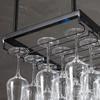 GSKDBCC Black Industrial Hanging Wine Rack for Bottles and Glasses view 2