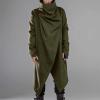 PODOLIXIA Men's Halloween Hooded Cape, Cotton, Medieval Retro, Black Vampire Assassin Costume, Fleece-Lined view 2
